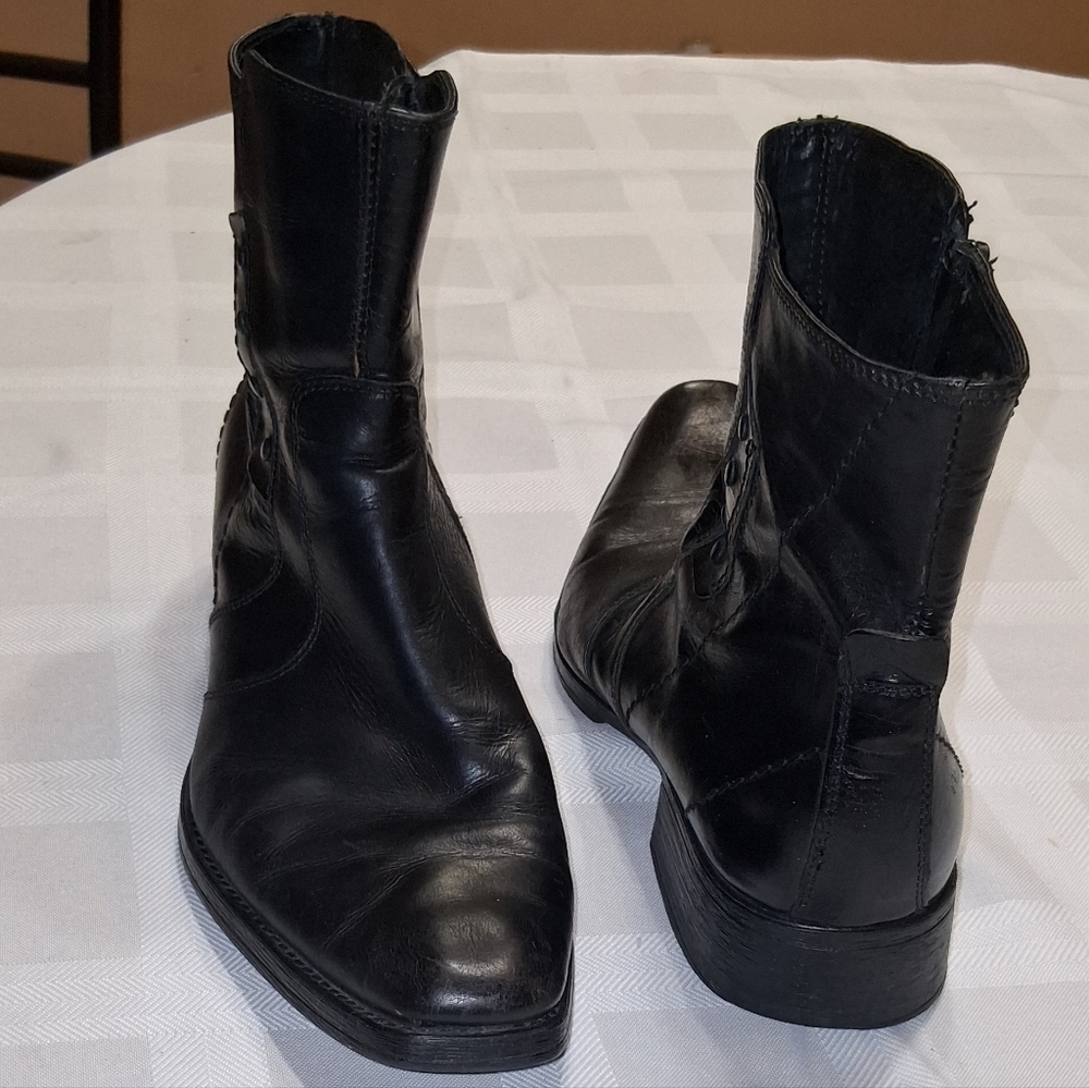 Aldo Black Leather Dress Boots - Picture 2 of 8